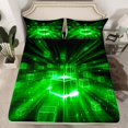 thumbnail image 2 of Erosebridal Futuristic Cubes Bed Sheets King,Geometric Plaid King Sheet Sets,Grid Checkerd Sheet Set King,Super Cozy Gradient Bedroom Decoration,4pcs, 2 of 7