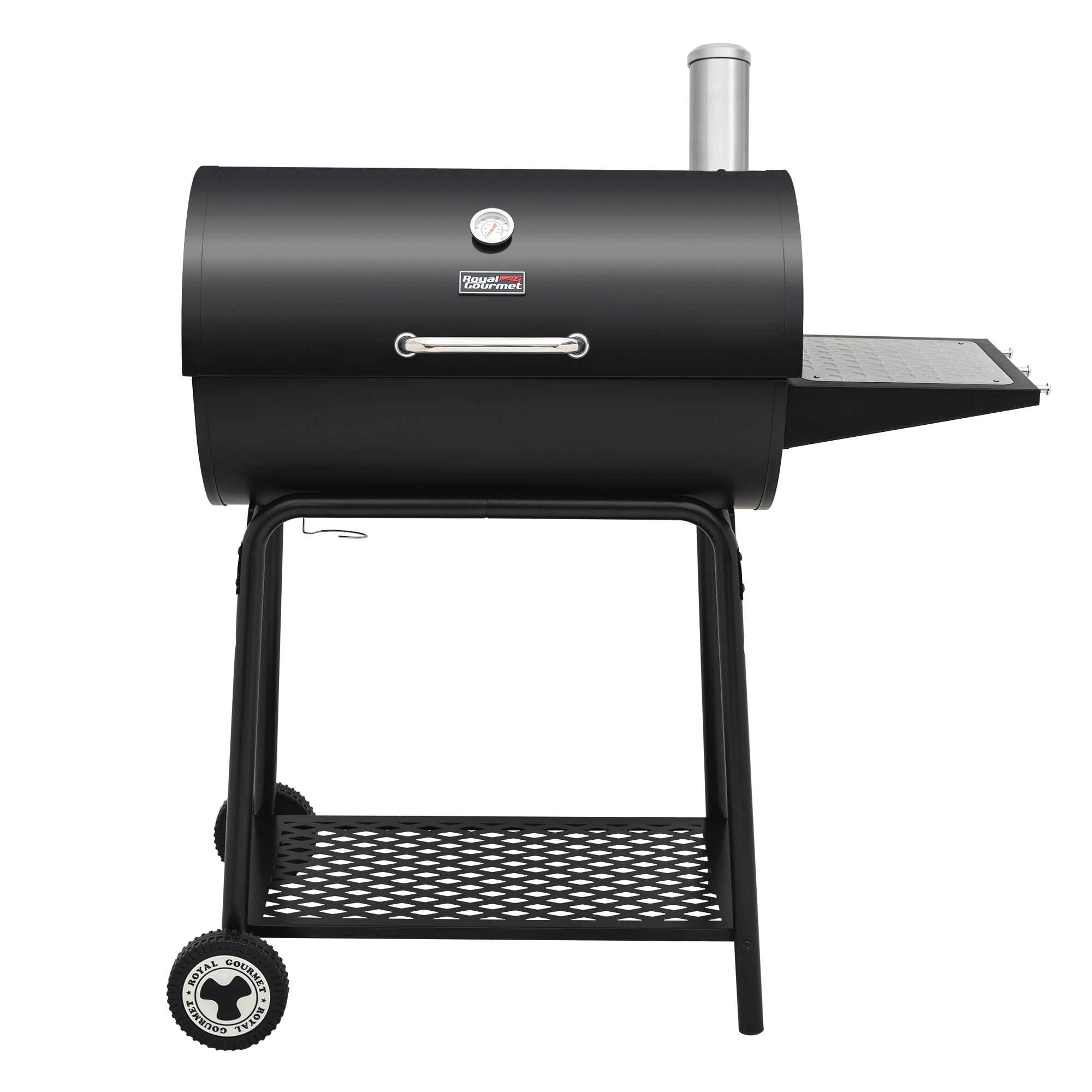 Royal Gourmet 30″ CC1830 627 Square inches Barrel Charcoal Grill with Side Table