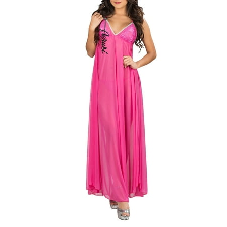 Women s Adult Lingerie Night Wear Sheer Night Gown with Triangle Back