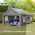 thumbnail image 4 of LZBEITEM Carport, 13' x 20' Heavy Duty Carport with Roll-up Sidewall and Ventilated Windows, Portable Outdoor Garage for Car, Truck, SUV, Boat, Car Canopy with All-Season Tarp, Gray, Height 9.8', 4 of 15