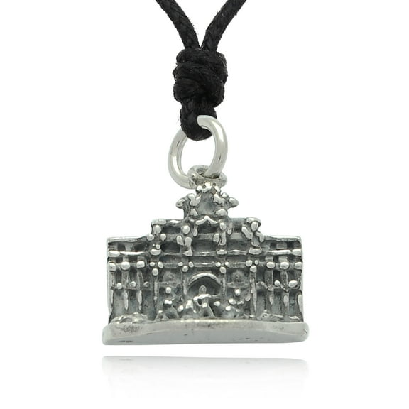 Vietnam Binh Tay Market Silver Pewter Charm Necklace Pendant Jewelry With Cotton Cord