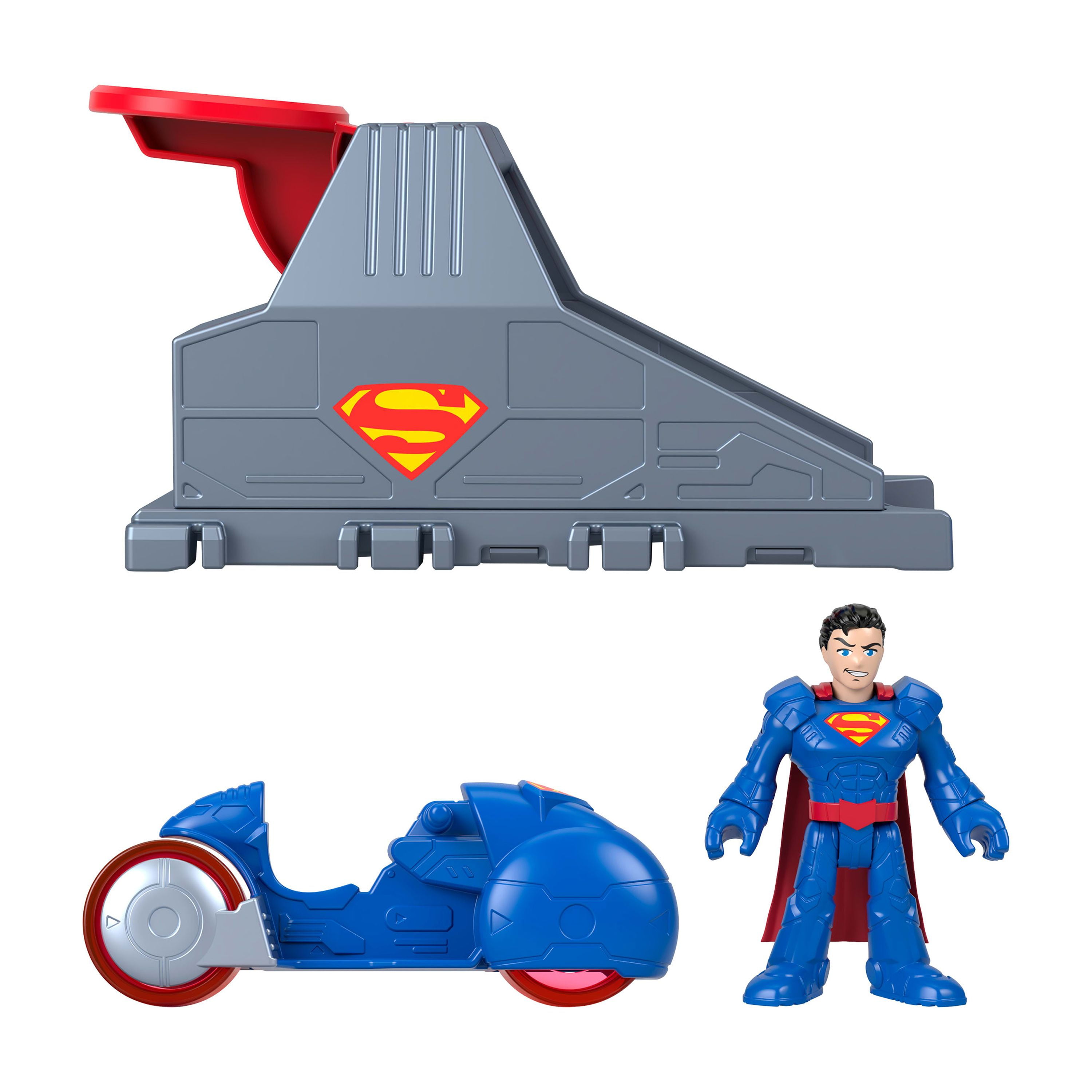 Imaginext DC Super Friends Launcher Set with 3-inch Superman Action Figure, Toy Vehicle & Housing Unit