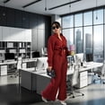 thumbnail image 3 of Palazzo Elegante de una Pieza con Blusa de Lazo y Pantalón Plisado para Mujer, 3 of 5