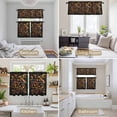 thumbnail image 6 of Boho Black Flowers Kitchen Curtains Sets for Windows 36 Inch Length, Spring Abstract Watercolor Floral Leaf Rod Pocket Window Treatments Tier Curtains and Valances Set for Bedroom/Bathroom, 6 of 8