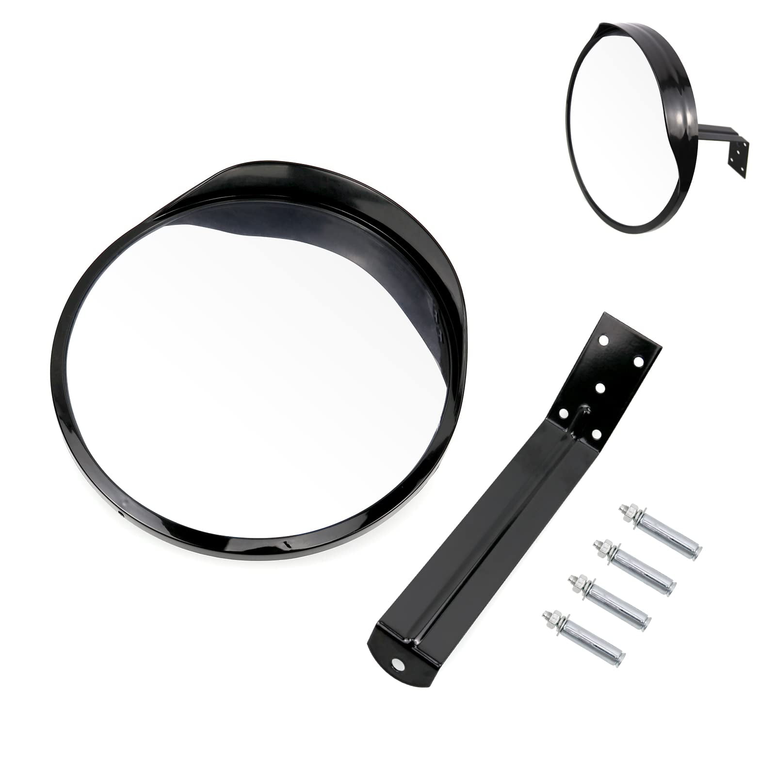 12 Inch Convex Mirror Outdoor with Adjustable Wall Fixing Bracket,Driveway Mirror,Blindspot