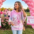 thumbnail image 5 of Women's Breast Cancer Awareness Hoodie in October We Wear Pink Shirts Drawstring Print 3/4 Sleeve Sweatshirts for Women, 5 of 7