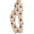 thumbnail image 2 of Lumtrix Womens Christmas Pajama Pants Oversized Funny Snowman Print Soft Drawstring Elastic Waist Pj Pants Khaki S, 2 of 6