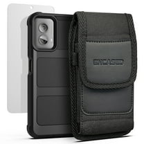 Encased Belt Case Set for Moto G 5G 2024 Case with Tempered Glass Screen Protector and Phone Clip Pouch Holster (3-in-1 Set)