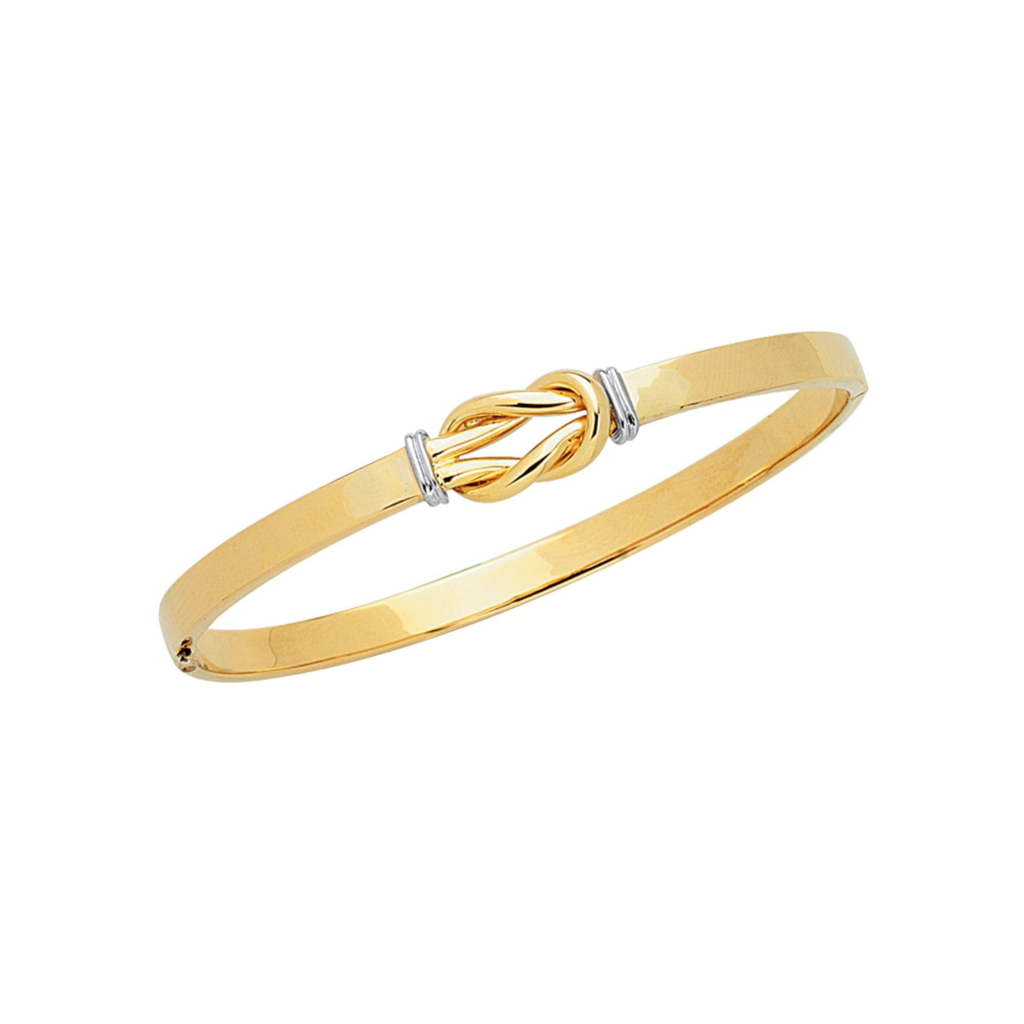 ブレスレット STONEHENgE Love Knot 14K cubic bangle bracelet JewelStop Fine Jewelry - 14K 2 Tone Gold Love Knot Bangle, 7