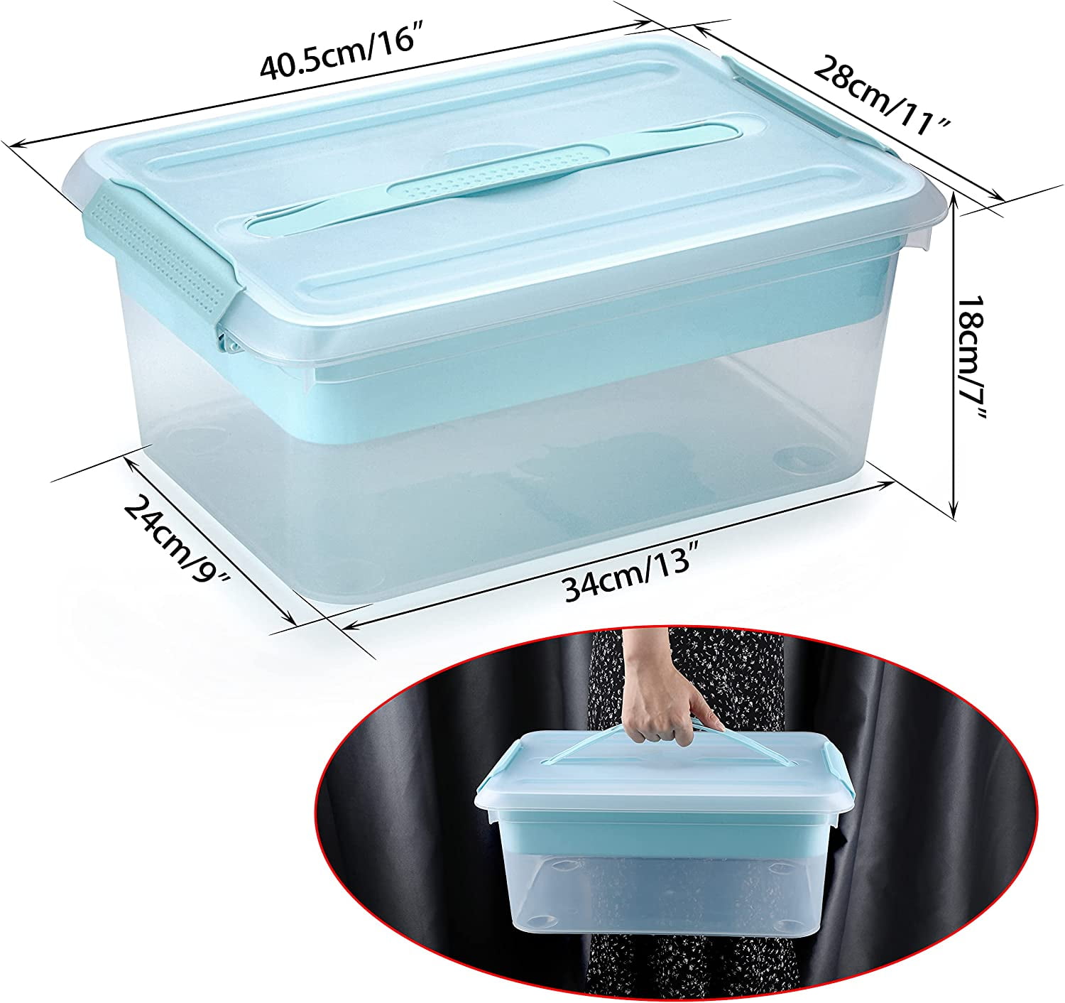 BTSKY Stack & Carry Box, Clear Plastic Storage Container Stackable Home  Utility Box with Removable Tray Multi-Purpose Storage Bin for Organizing  Stationery, Sewing, Art Craft Supplies(Blue) : : Office Products