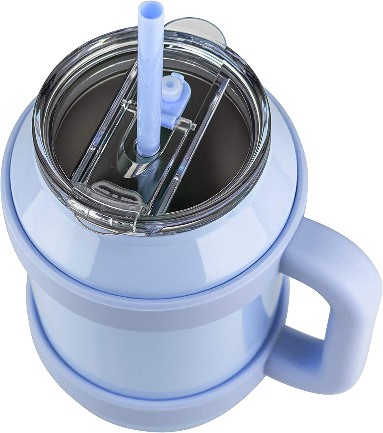 REDUCE 50 oz Mug Tumbler with Handle and Straw - Stainless Steel with Sip-It-Your-Way Lid - Keeps Water Cold up to 48 Hours - Sweat Proof, Dishwasher Safe, BPA Free - Glacier, Opaque Gloss