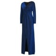 thumbnail image 1 of goowrom Robe une Pièce Grande Taille pour Femmes, Robe Longue à Col en V Profond avec Ceinture et Manches Longues, 1 of 9