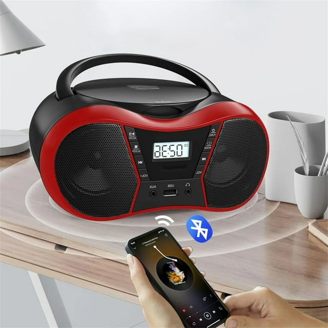 Klonfd Portable Stereo Player Boombox | Tri Function Radio & USB Enjoy Music