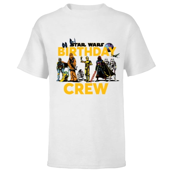 Star Wars Classic Characters Birthday Crew Party Matching - Short Sleeve T-Shirt for Kids - Customized-White