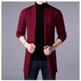 thumbnail image 4 of Suéter de lana de estilo largo para hombre, suéter de punto extra largo, chaquetas, suéter de color sólido, cárdigan de punto para hombre, 4 of 5