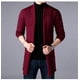 thumbnail image 4 of Suéter de lana de estilo largo para hombre, suéter de punto extra largo, chaquetas, suéter de color sólido, cárdigan de punto para hombre, 4 of 5