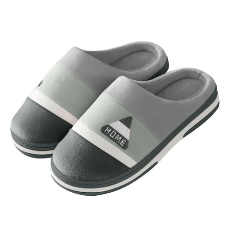 

dmqupv Men s Slippers with Arch Support Slippers For Men Winter Warm Memory Foam House Moccasins Mens Slippers Grey 11