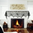 thumbnail image 5 of Halloween Decorations Indoor Set ,Halloween Fireplace Mantel Scarf & Round Table Cover & Lace Table Runner & 60Pcs Scary 3D Bat for Halloween Party Decorsr,Spooky Home Decor, 5 of 8