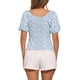 thumbnail image 3 of INSPIRAR CHIC Blusa Floral para Mujeres Cuello Cuadrado con Escote en Corazón Manga Abullonada Espalda Fruncida Top Casual Blanco Azul L, 3 of 6