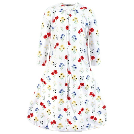 Hudson Baby Infant Girl Long Sleeve Cotton Jersey Sleeping Bag, Wildflower, 0-6 Months