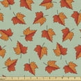 thumbnail image 1 of Autumn Upholstery Fabric by the Yard, Repeating Maple Leaf Pile Simple Illustration Calm Earthy Tones Print, Decorative Fabric for DIY and Home Accents, Pale Green and Vermilion by Ambesonne, 1 of 5