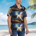 thumbnail image 3 of Pofeuu Vintage Starry Sky Labrador Print Hawaiian Shirt for Men Sleeves Casual Button Down Summer Beach Dress Shirts T-Shirts,X-Large, 3 of 7
