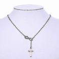 thumbnail image 4 of Stainless Steel Infinite Heart Cross Triangle Bar Pendant Necklace For Women Simple Y Choker Clavicle Chain Little Necklaces---Product code 31865, 4 of 5