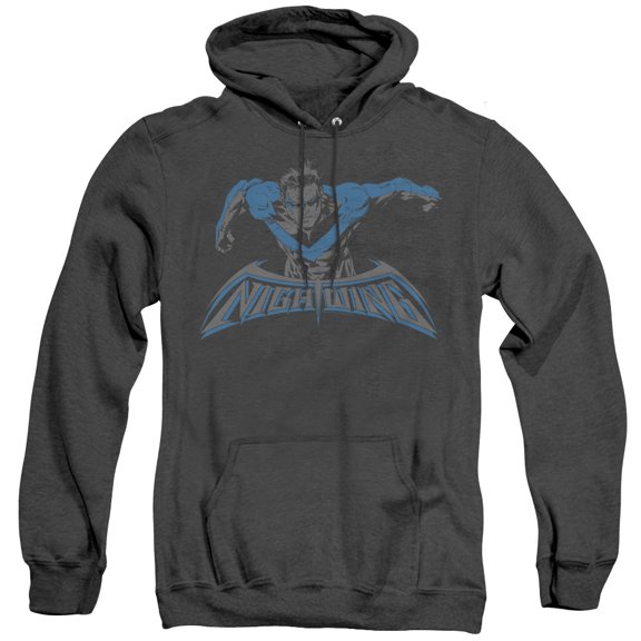 Batman Wing Of The Night Adult Heather Hoodie Sweatshirt Black