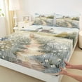 thumbnail image 3 of Manfei Vintage Floral Flower Bed Sheets, Countryside King Sheets, Western Lodge Cabin Sheet Set, Lightweight Room Decor, 4-Piece, 3 of 7