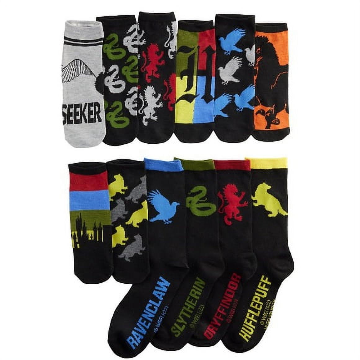 Harry Potter Socks Men's Shoe Size 8-12 Casual Crew 6 Pairs 6 Pack