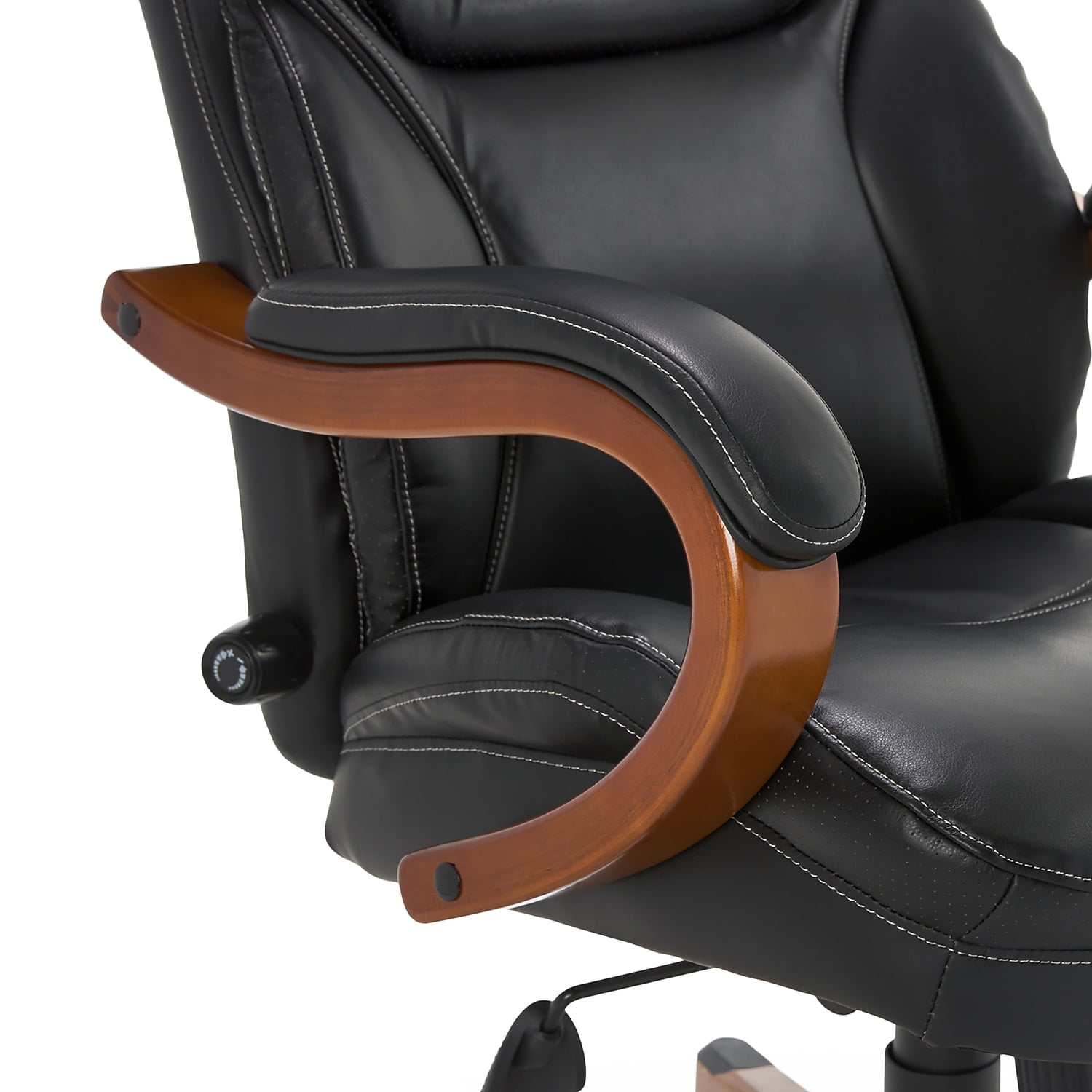 Serta Conway Big and Tall Executive Office Chair - Ergonomic Lumbar Support, Bonded Leather, Padded Armrests, High Back Computer Desk Chair, Black