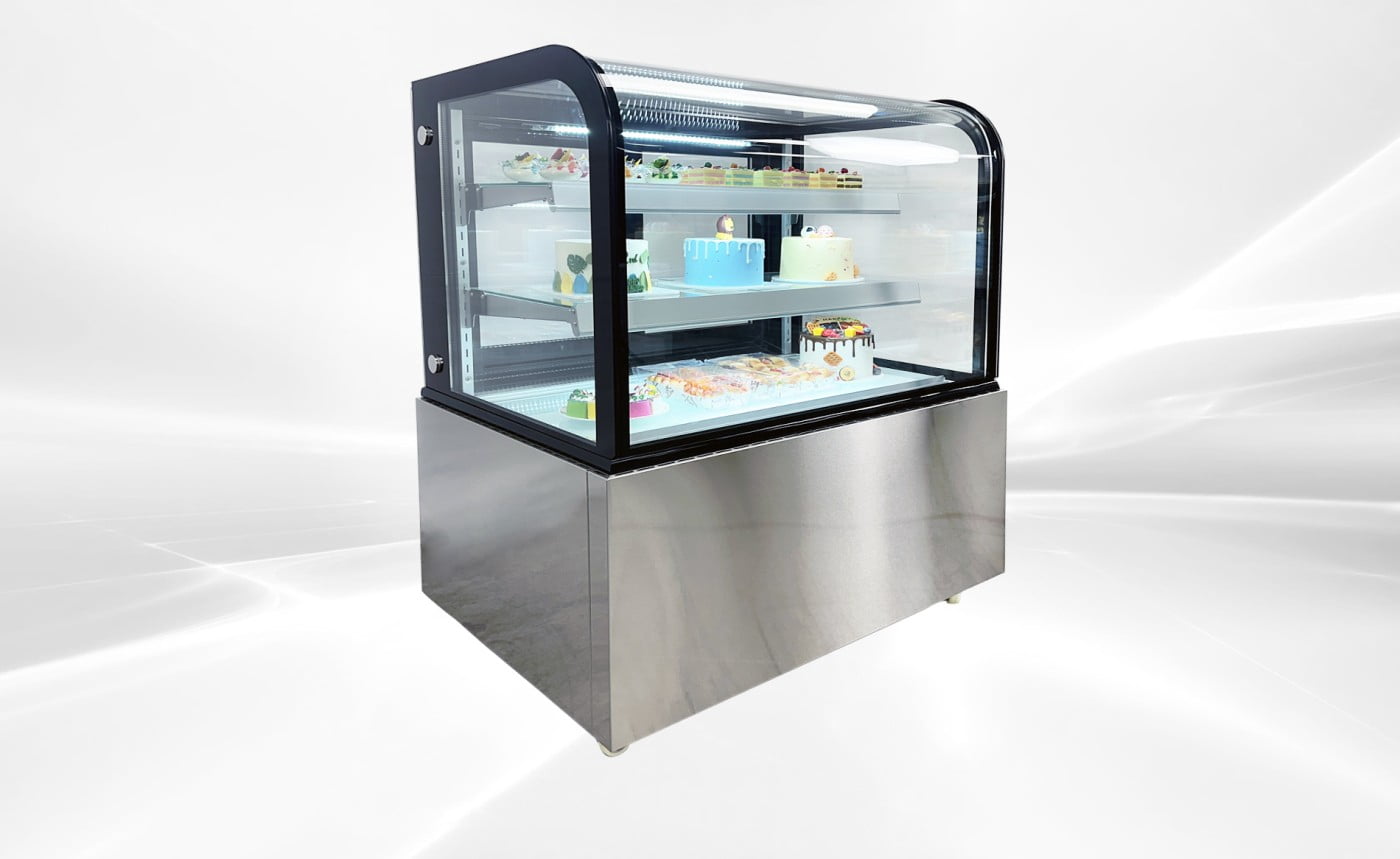36" Commercial Refrigerated Bakery Display Case, Curved Glass Cake Showcase Refrigerator, LED Lighting, ETL