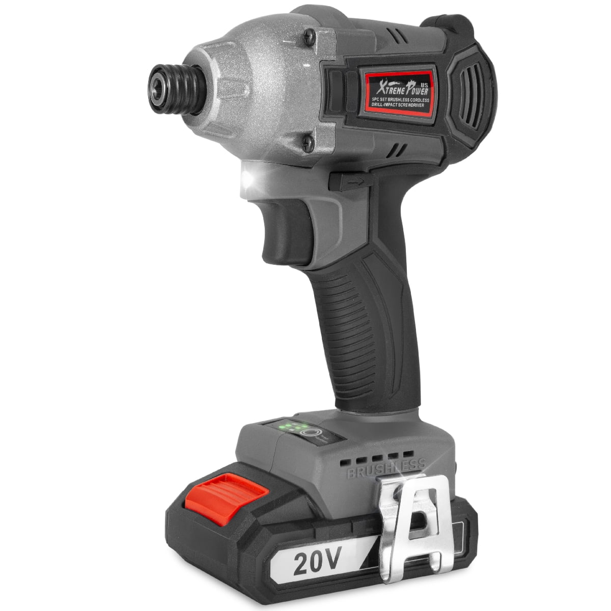 XtremepowerUS 20V MAX Lithium-ion Cordless Impact Driver, 1/4 inch Quick Release Chuck with 2.0Ah Lithium-ion Battery & Charger, Tool Bag