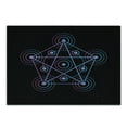 thumbnail image 1 of Pentacle Cutting Board, Line Art Style Gradient Colorful Elements of Geometry Star, Decorative Tempered Glass Cutting and Serving Board, Small Size, Black Blue and Pink, by Ambesonne, 1 of 1