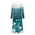 thumbnail image 4 of Annhoo Womens Christmas Dresses Long Sleeve Snowflake Printed Maxi Dress Fashion Round Neck Dresses with Pockets, 4 of 4
