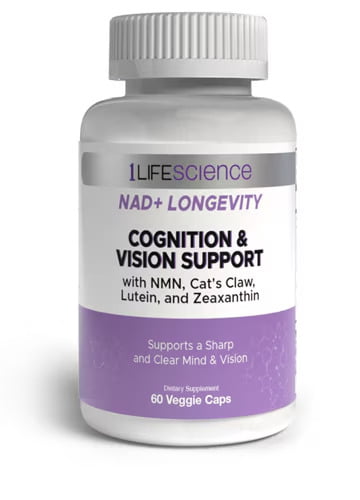 1LIFESCIENCE NAD+LONGEITY Cognition & Vision Support 60 Veggie Caps