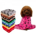 thumbnail image 4 of Pet Dog Cat Blanket Soft Towel Non Slip Paw Print Mat For Large Dog Puppy Bed Quilt Bath Towel Pet Car Cushion, 4 of 6