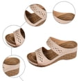 thumbnail image 4 of Rokment Womens Orthopedic Platform Dressy Sandals Comfortable Fashion Casual Leather Arch Support Wedge High Heels Walking Slip on Beach Summer Dress Slides for Woman A Size 6, 4 of 6