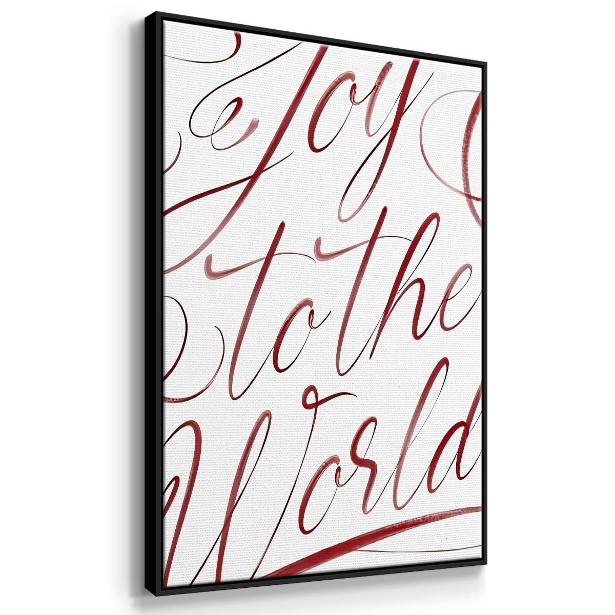 Joy To The World - Framed Gallery Wrapped Holiday Canvas - 17 x 25 - Black Frame