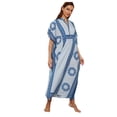 thumbnail image 2 of FcBaudy Maillots de Bain pour Femmes Maillot de Bain Grande Taille pour Femmes Robe de Plage Décontractée à Manches en V Imprimée, 2 of 5