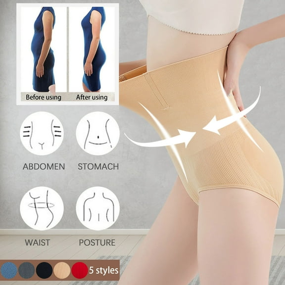 EQWLJWE Body Shaper for Women High Waist Shapewear Seamless Butt lifting Panties Waist Trainer Slimmer Underwear for Yoga Exercise Beige(M-3Xl)