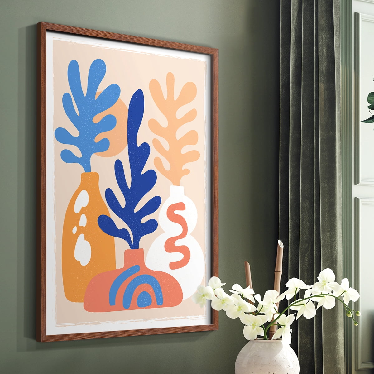Matisse CCCLXI in Brown Solid Wood 22 x 28 Framed Print