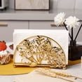 thumbnail image 5 of 1pc, Tissue Dispenser, Fan-shaped Hollow Design Napkin Holder, Metal Napkin Rack For Kitchen Countertop, Dining Table, Table Decoration, Ramadan Decorative Tissue Dispenser, Home Decoration, 5 of 7