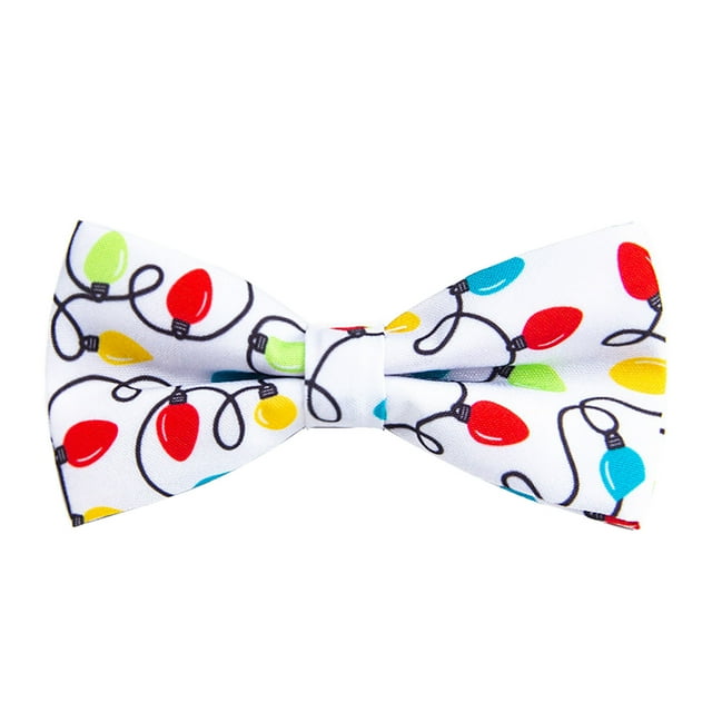 Christmas Bow Tie for Men Festive Snowflake Santa Holiday Party Necktie Accessory