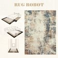 thumbnail image 6 of RUG ROBOT 6'x9' Area Rugs for Living Room, Non-Slip Washable Rug, Indoor Soft Modern Abstract Distressed Accent Carpet for Bedroom, Dining Room, Kitchen, Home Office, Terracotta/Blue, 6 of 10