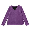thumbnail image 4 of Women'S Sequin Shirts 2026 Shinny V Neck Print Shirt Fashion Sparkly Loose Fit Tops Glitter Top Trendy Dressy Clothes,Sequin Tops for Women Sparkly Shirts Holiday Party Long Sleeve Top Outfits, 4 of 9