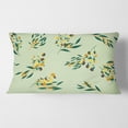 thumbnail image 2 of Designart Bright Eucalyptus Floral Pattern III' Mid-Century Modern Throw Pillow - 12x20, 2 of 2