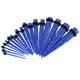 thumbnail image 3 of 18 Piezas Punk Rock Acrílico Brillo Cono Ensanchador Piercings Corporales Tragus - Azul oscuro Sunnimix Kit de tapones para los oídos rectos, 3 of 8