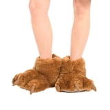 Lazy One Pantofola Unisex Adulto A Zampa Di Lupo – Morbida, Larga, Con Chiusura Stringata, Taglia Large