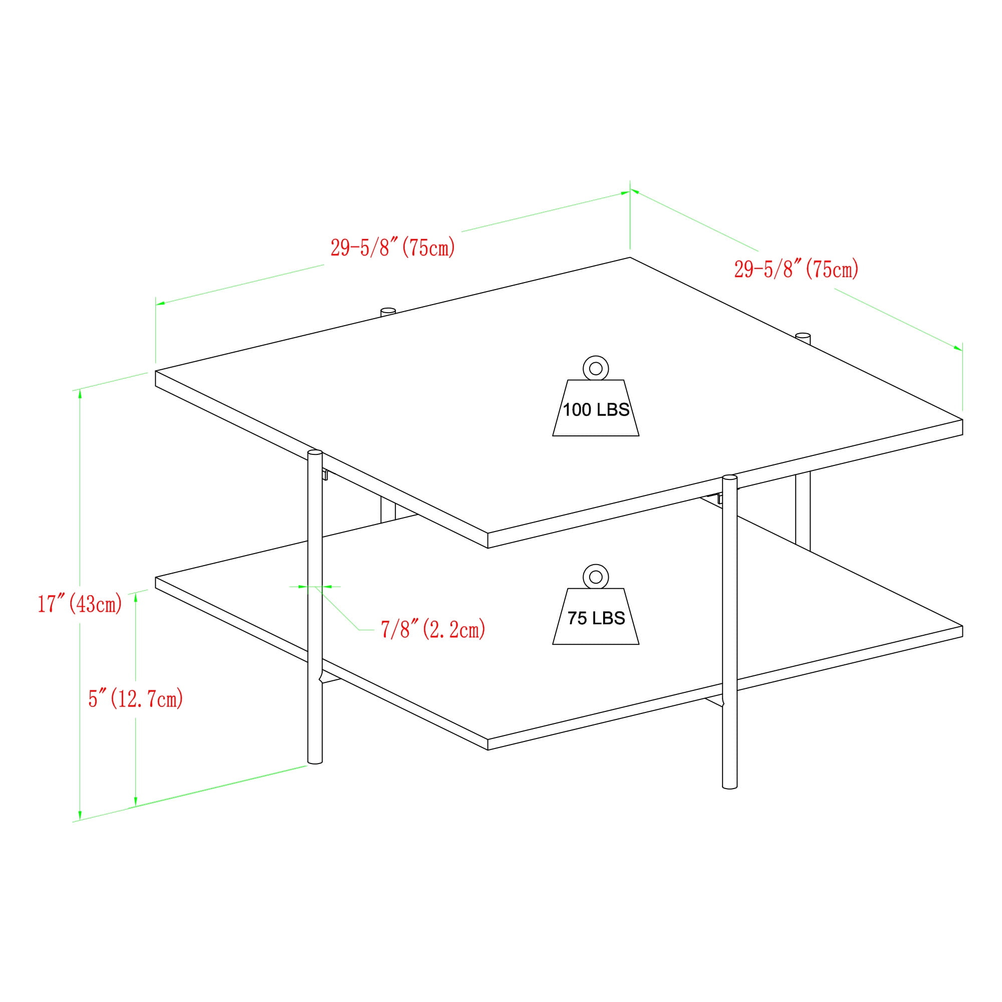 Walker Edison Jackie Faux White Marble Square Coffee Table